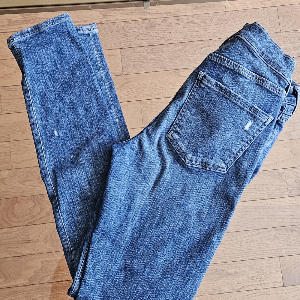 AGOLDE Sophie High Rise Skinny Jeans Sz 26 Cannes Distressed Denim A003C-2001